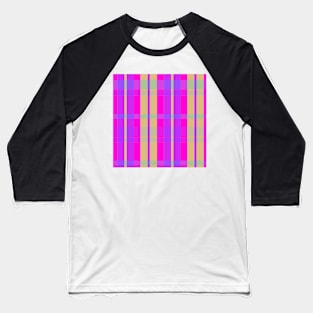 Neon Aesthetic  Aillith 1 Hand Drawn Textured Plaid Pattern Baseball T-Shirt